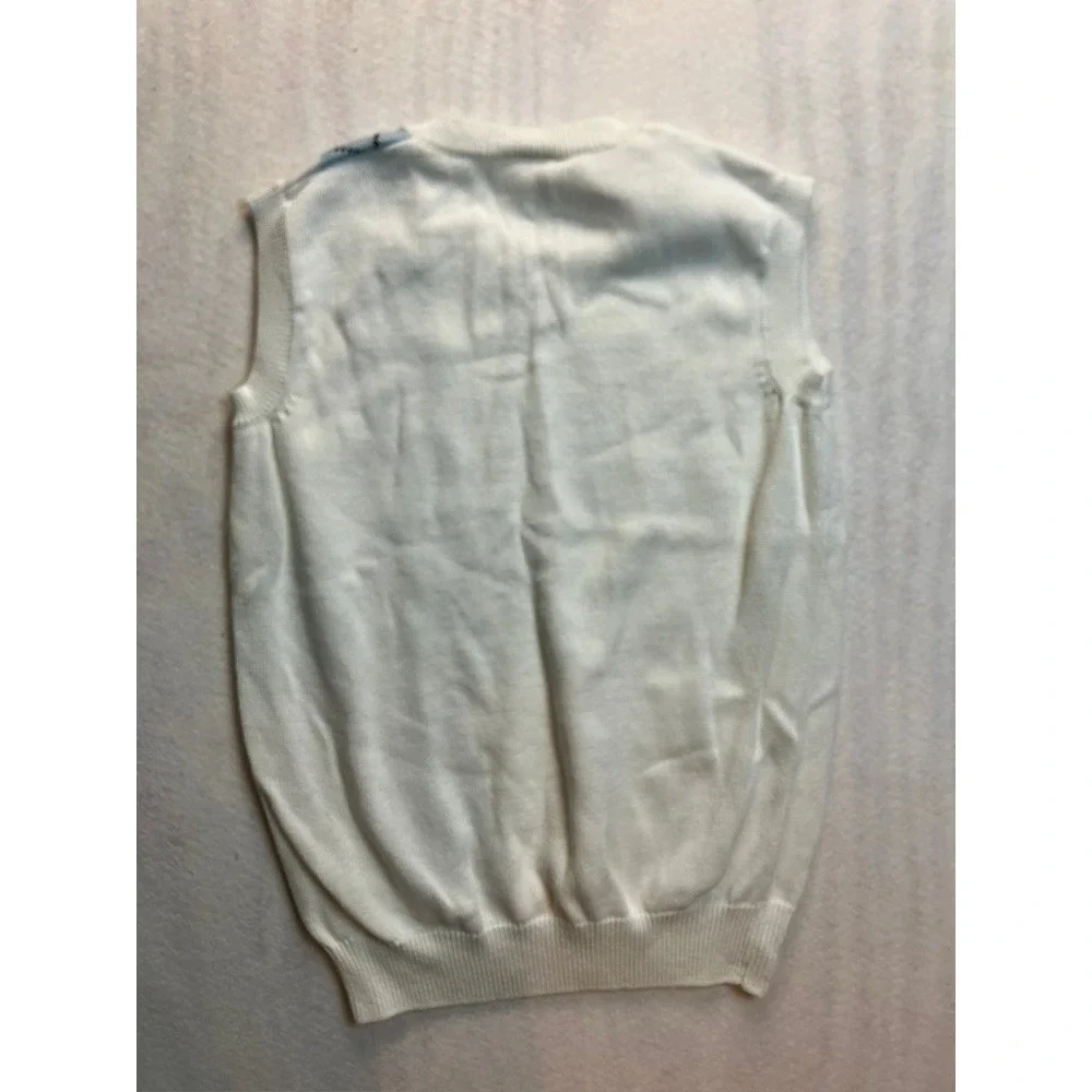 Gymboree Kids Boys White‎ Blue Argyle V Neck Sweater Vest Size S Cotton
